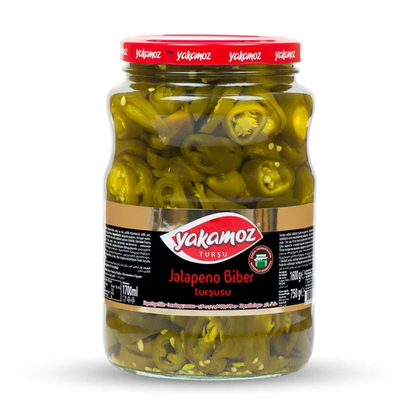 Yakamoz Jalapeño Pickle 1,600 g (56.44 oz) – Spicy & Tangy Sliced Peppers