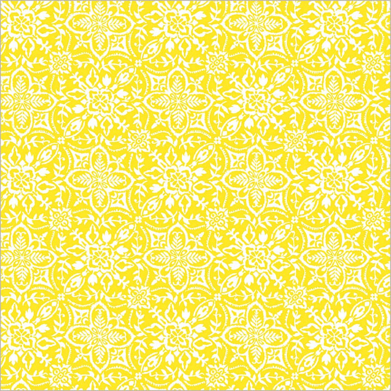 Yellow Verona Tiling Cotton Fabric - 44"/45" Per Yard