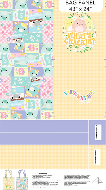 Panel de Tela Amarillo What's Crackin Bag Springtime Squishmallows