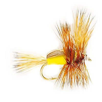 3-Pack Barbless Yellow Humpy Dry Flies - Size 10 for Trout Fishing - Korvel