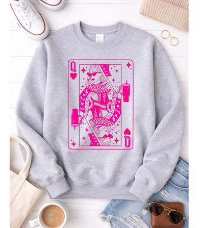 Chic Queen of Hearts Graphic Sweatshirt - Korvel