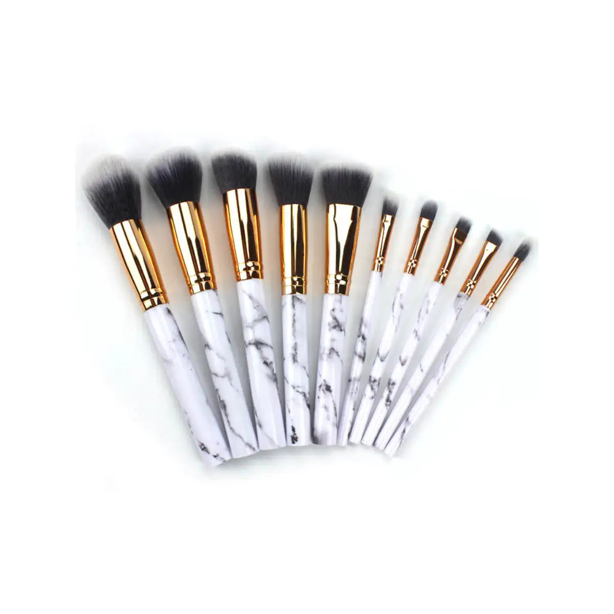 Set de Pinceles de Maquillaje La Canica 10 en 1 con Contenedor Amigable para Viajes