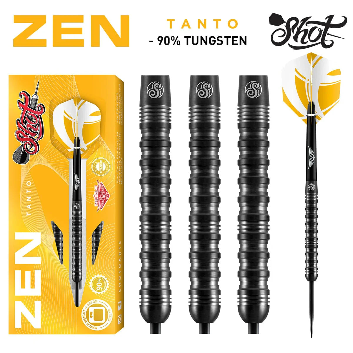 Zen Tanto Precision Tungsten Dart Set - 90% Tungsten Quality - Korvel
