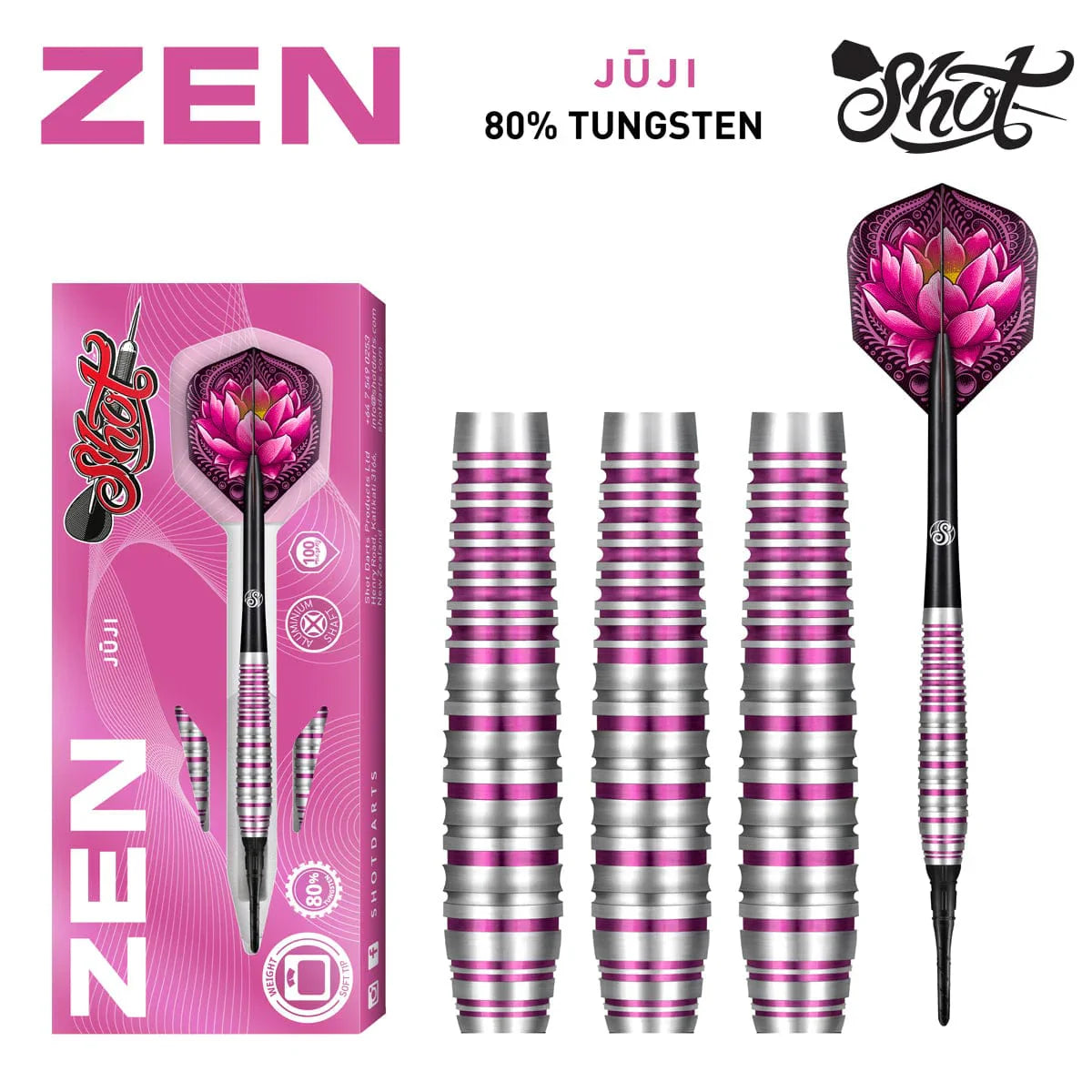 Zen Juji Soft Tip Dart Set - 80% Tungsten - Korvel