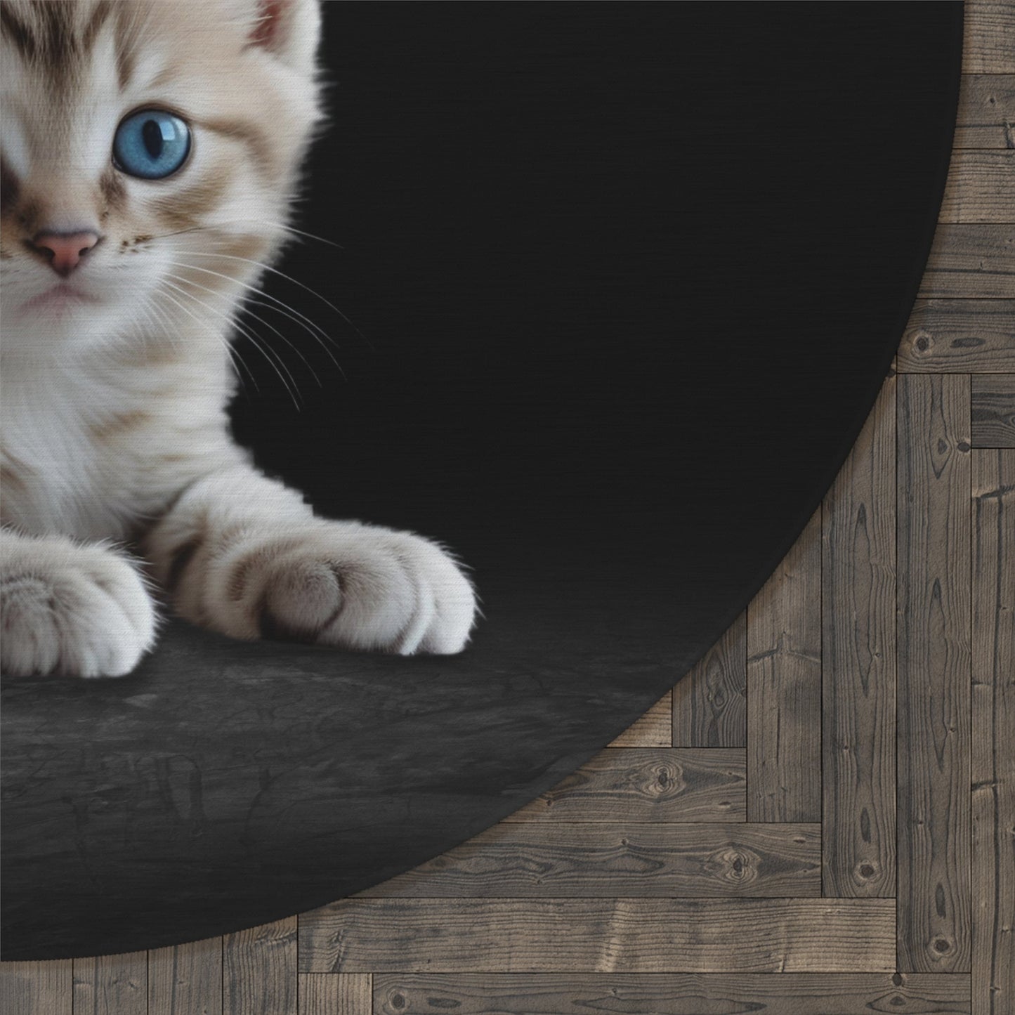 Charming Round Rug for Cat Lovers