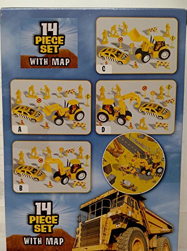 Oasis Supply Construction Play Set Cake Topper Kit - 14 pcs