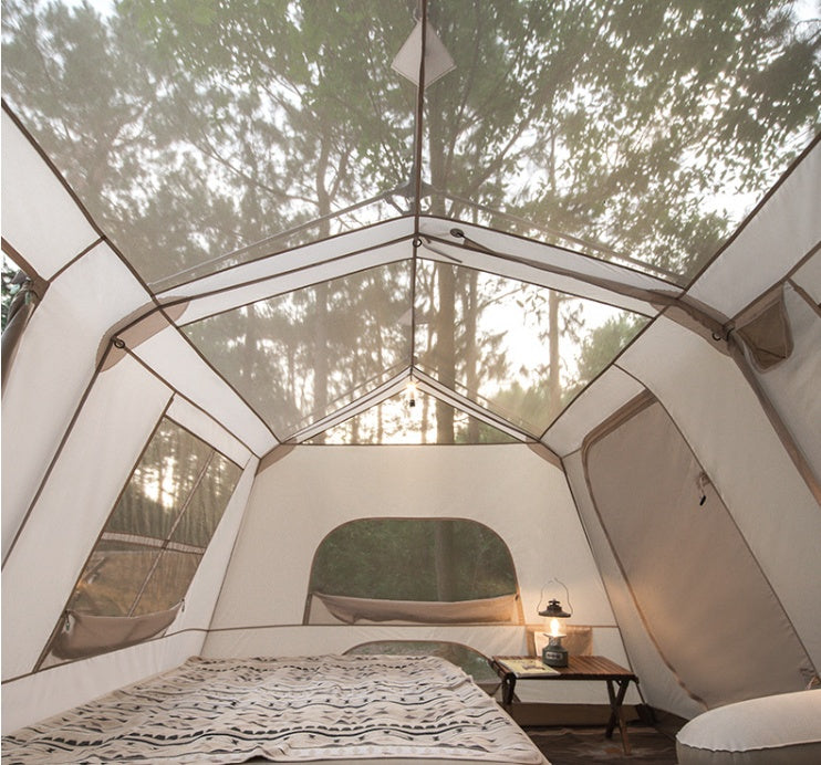 Camping Outside Two Rooms One Hall Ridge Automatic Tent Waterproof - Korvel