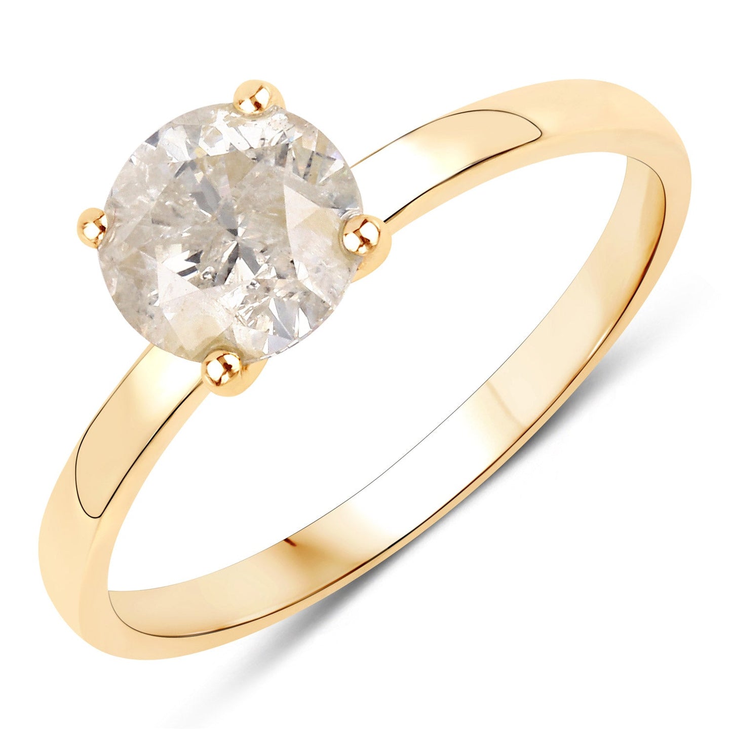 1.25 Carat Genuine TLC Diamond 14K Yellow Gold Engagement Ring