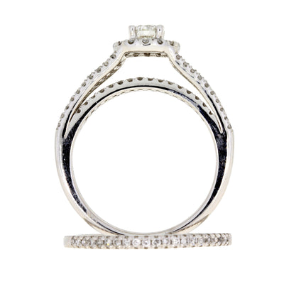 Bague de fiançailles en diamant de 1,00 ct en or blanc 14KT