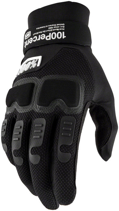 100% Langdale Gloves - Black Full Finger Men's Medium