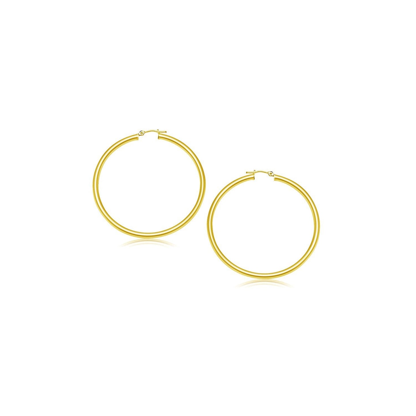 14k Yellow Gold Polished Hoop Earrings - 15 mm