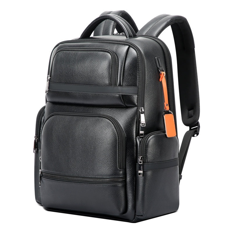 Mochila de cuero premium para laptops para viajes de negocios