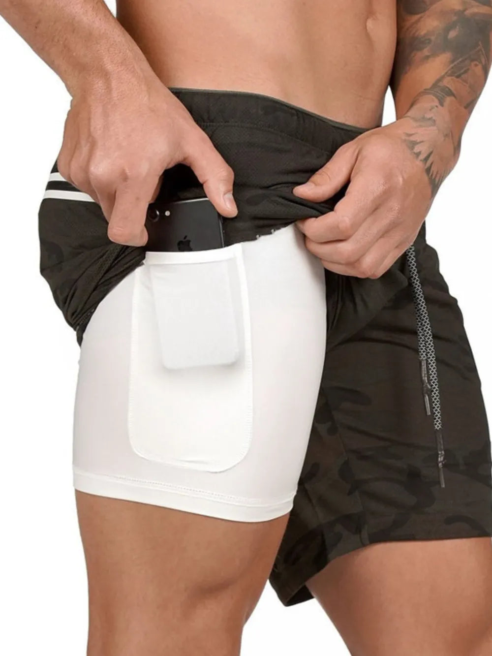 Pantalones Cortos Activos de Talla Grande para Hombre con Cintura Ajustable