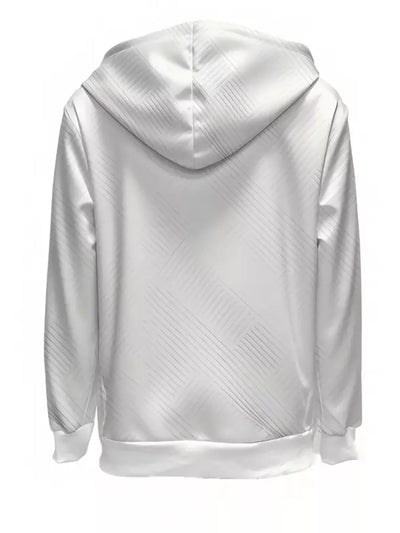 Texture Zip-Up Hoodie with Adjustable Drawstring