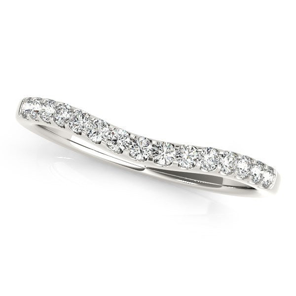 14k White Gold Curvy Diamond Wedding Band (1/4 cttw)