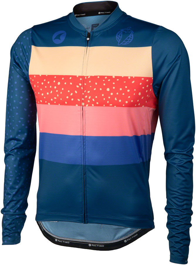 Jersey de Manga Larga Salsa Team Polytone para Hombre - Azul Oscuro con Rayas
