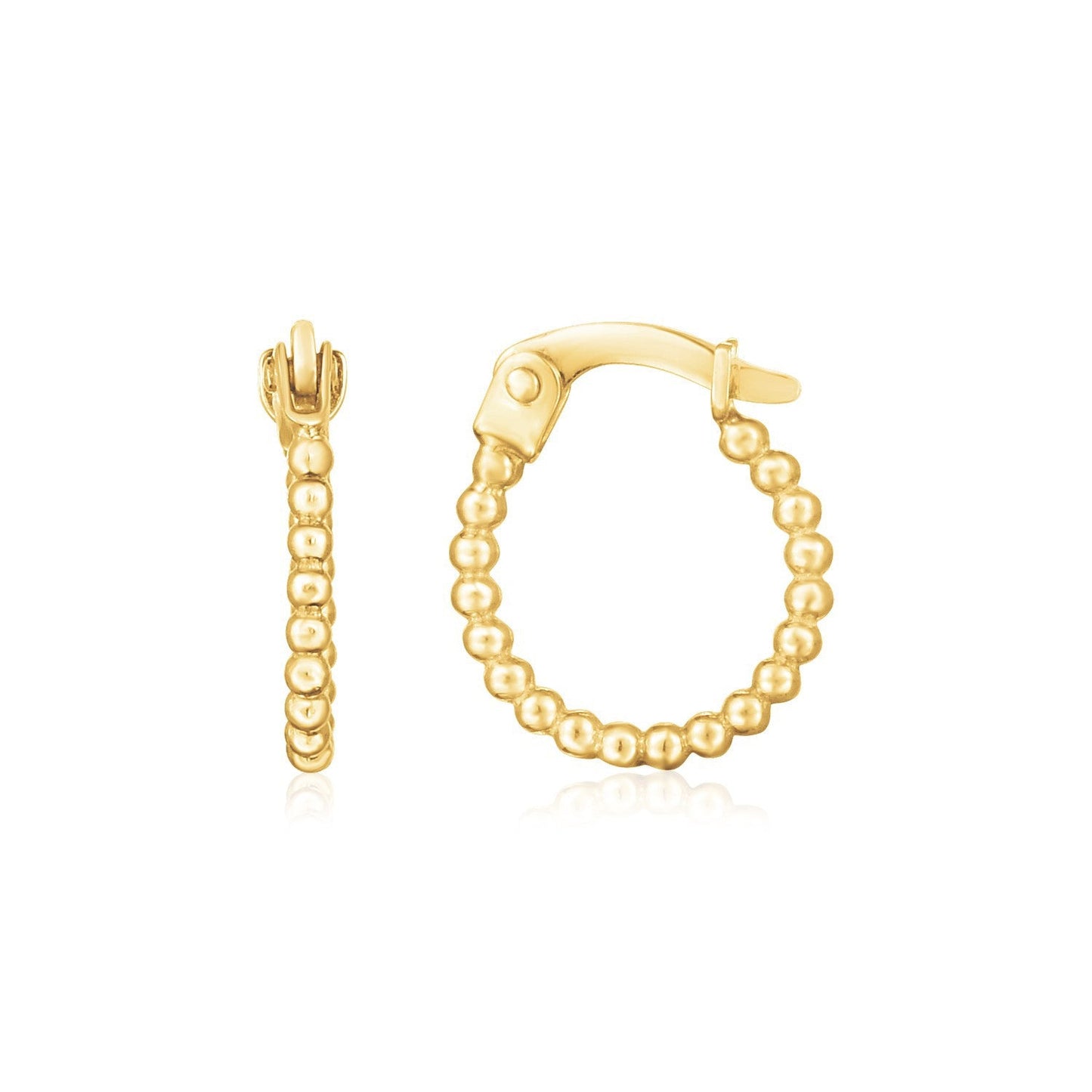 Pendientes de aro con cuentas de oro amarillo de 14 quilates
