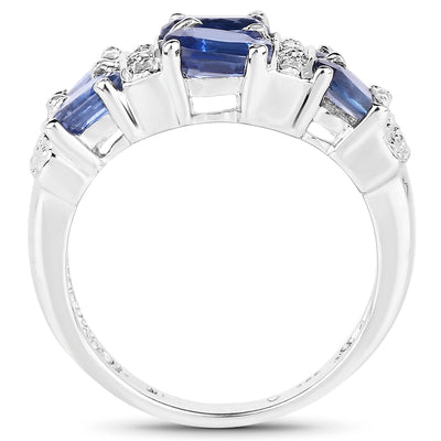 2.44 Carat Genuine Kyanite Sterling Silver Engagement Ring