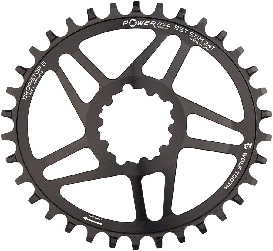 Plato de cadena Wolf Tooth elíptico de montaje directo - 34t para bielas SRAM