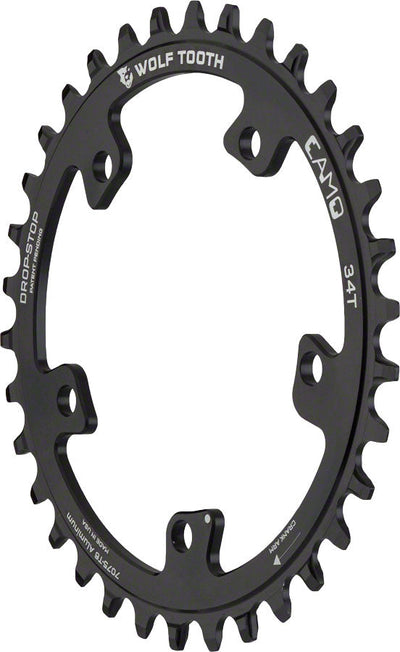 Wolf Tooth CAMO Aluminum Chainring - 34t Drop-Stop A Black