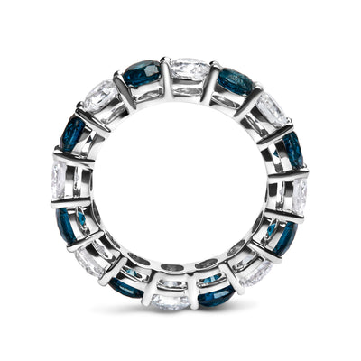 Bague en Eternité Alternée en Diamant en Or Blanc 14K