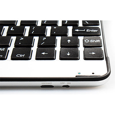 Wireless Keyboard with Aluminum Alloy Cover - Silver & Black
