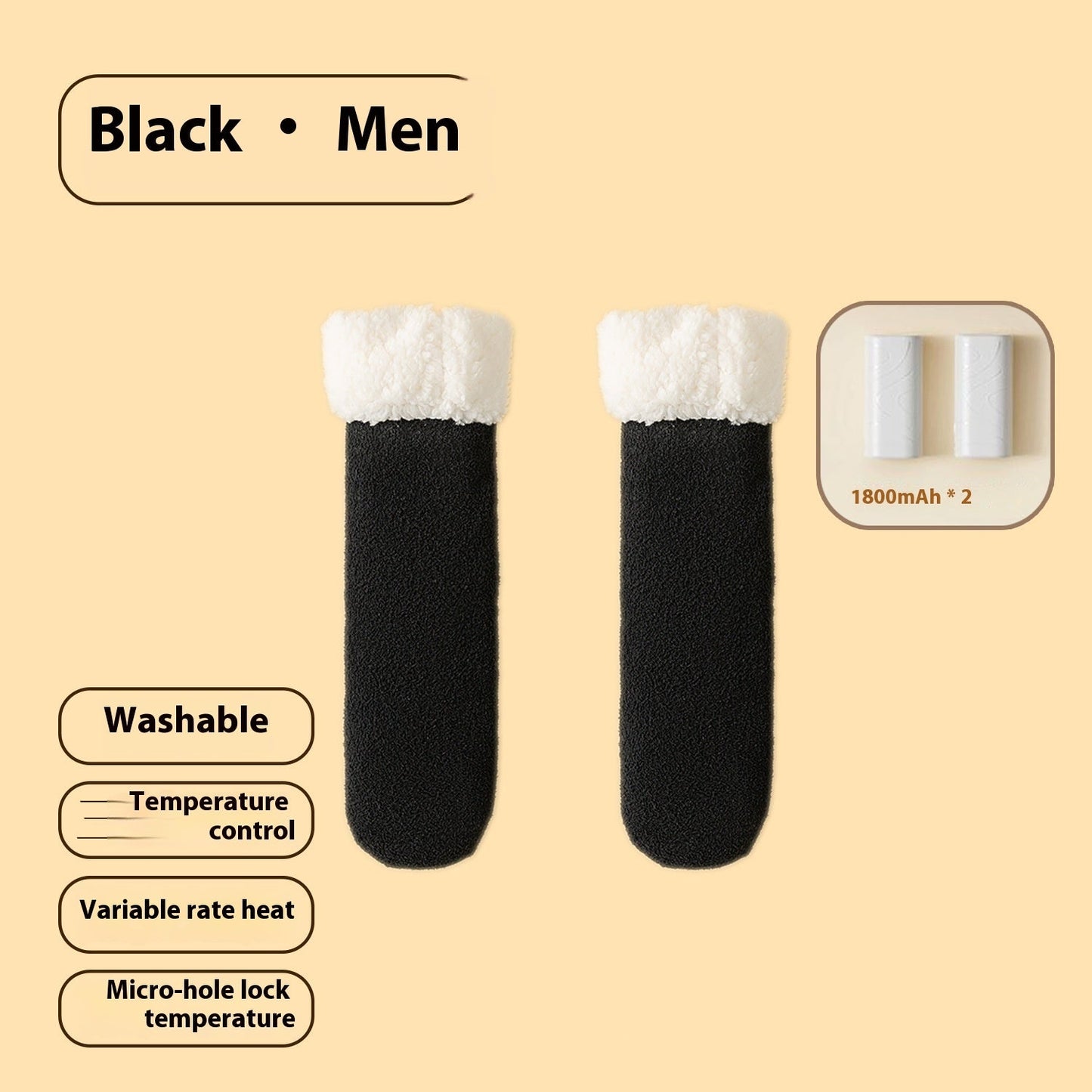 Electric Warm-Keeping Crew Socks for Winter Comfort
