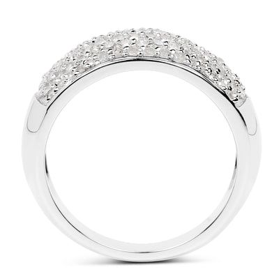 0.96 Carat White Diamond .925 Sterling Silver Engagement Ring