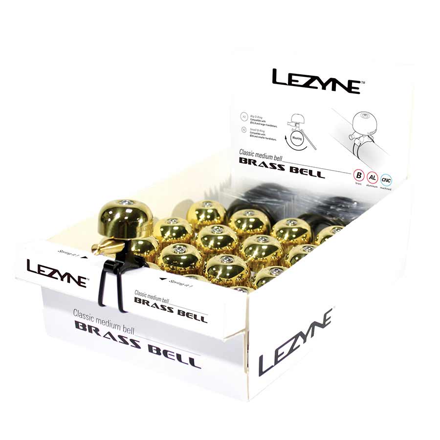 Lezyne Classic Brass Bell - Medium Size, Brass/Black