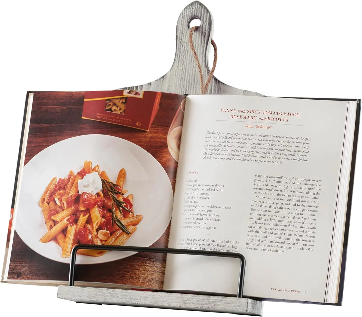 Support de livre de cuisine premium Willow & Croft - Décor de cuisine rustique