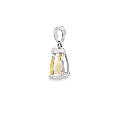 Genuine .70ct Citrine Pendant in 10KT White Gold