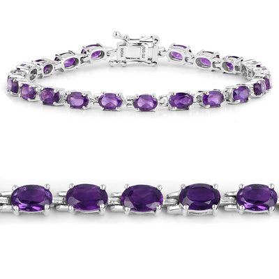 Bracelet en argent sterling avec améthyste véritable de 7,98 carats