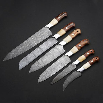 Exquisite Handmade Damascus Steel Kitchen Knife Collection - Korvel