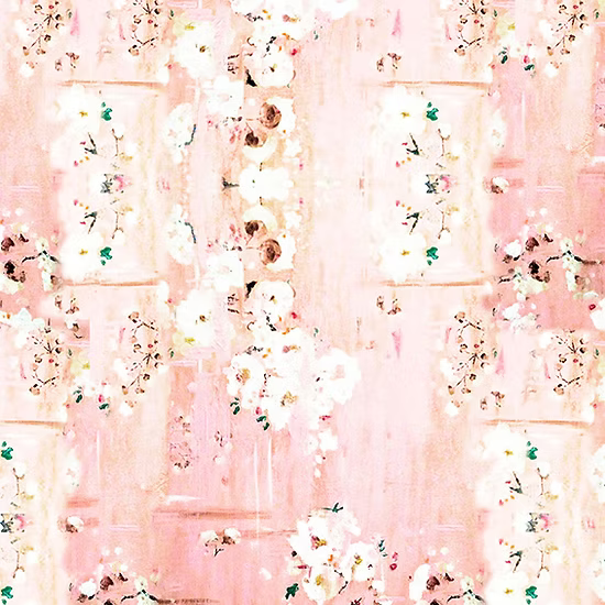 Tela de Algodón con Flores Rosa Ballet Paris Luck - 43"/44" por Yarda
