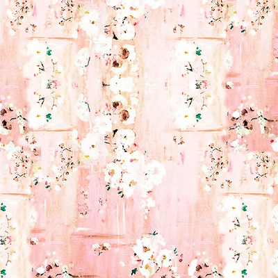 Tela de Algodón con Flores Rosa Ballet Paris Luck - 43"/44" por Yarda