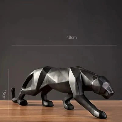 Estatua de Leopardo de Resina Abstracta: Decoración Moderna para Oficina en Casa