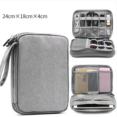Accesorios digitales bolsa de acabado cargador de datos Cable de doble capa accesorios de viaje bolsa auriculares Usb Flash Drive organizar - Korvel