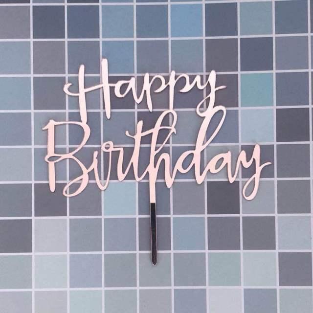 Elegante Topper de Pastel de Acrílico Doble Cara para Celebraciones