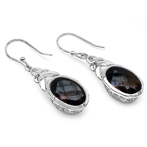 26.52 Carat Genuine Smoky Quartz Jewelry Set in Sterling Silver