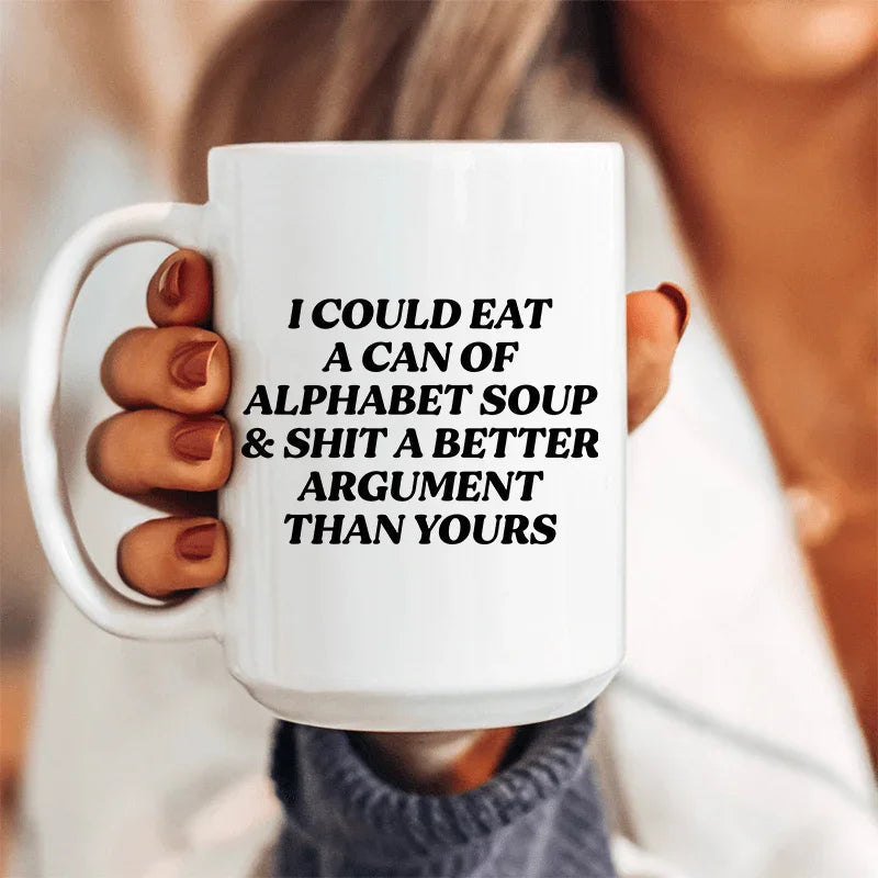 Tasse en céramique Alphabet Soup - 15 oz de vaisselle premium