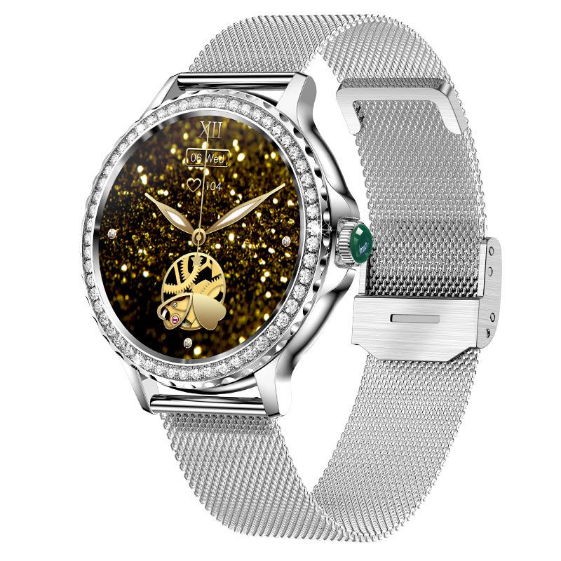 Pulsera de Fitness Inteligente con Llamadas Bluetooth y Acentos de Diamante