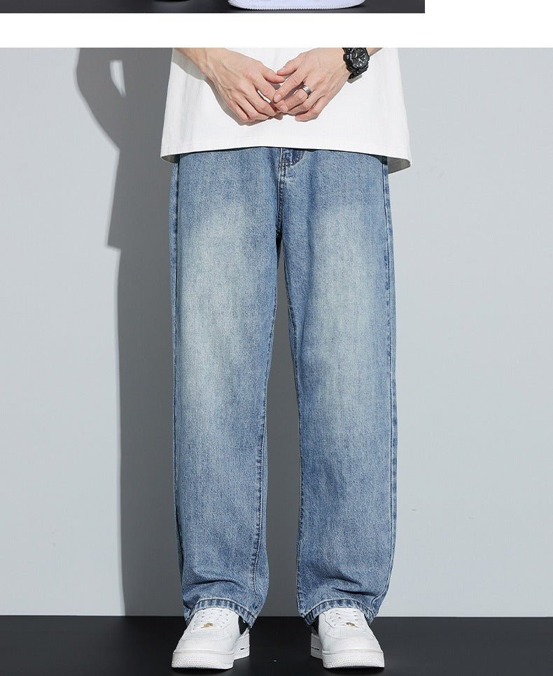 Fleece Lined Retro Straight Leg Jeans for Men