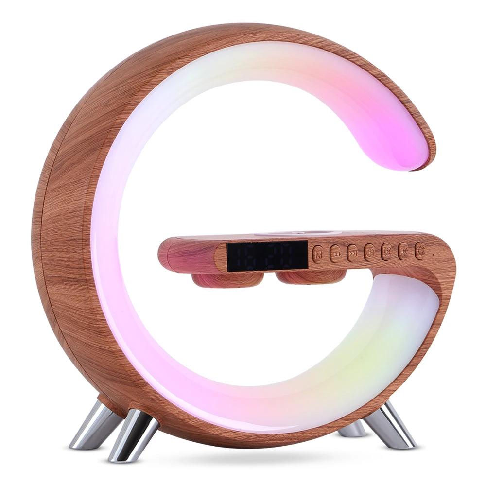 Lámpara LED Inteligente en Forma de G con Altavoz Bluetooth y Cargador Inalámbrico