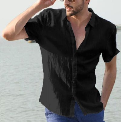 Camisa de Hombre Casual de Manga Corta con Botones