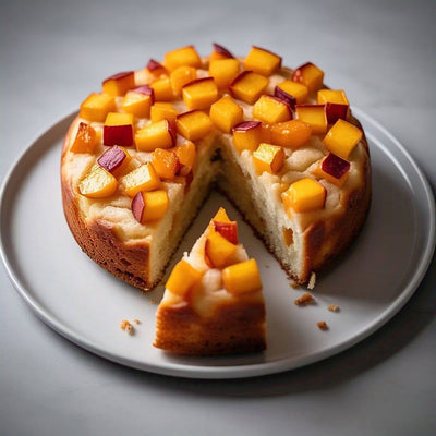 Gâteau aux pêches sans sucre Andy Anand 9" - Dessert délicieux pour les diabétiques