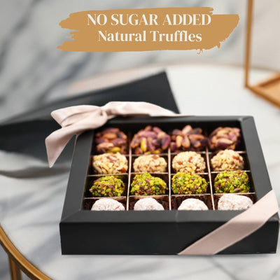 Andy Anand Sugar Free Truffles - Natural Dates, Pistachio, Hazelnut, Coconut (16 Pcs)