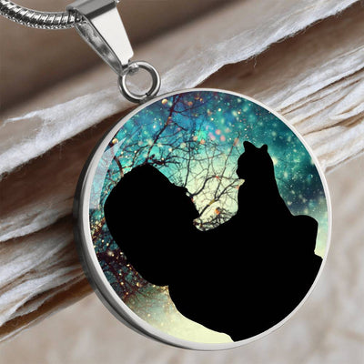 Collar de Navidad Silueta de Gato Mujer