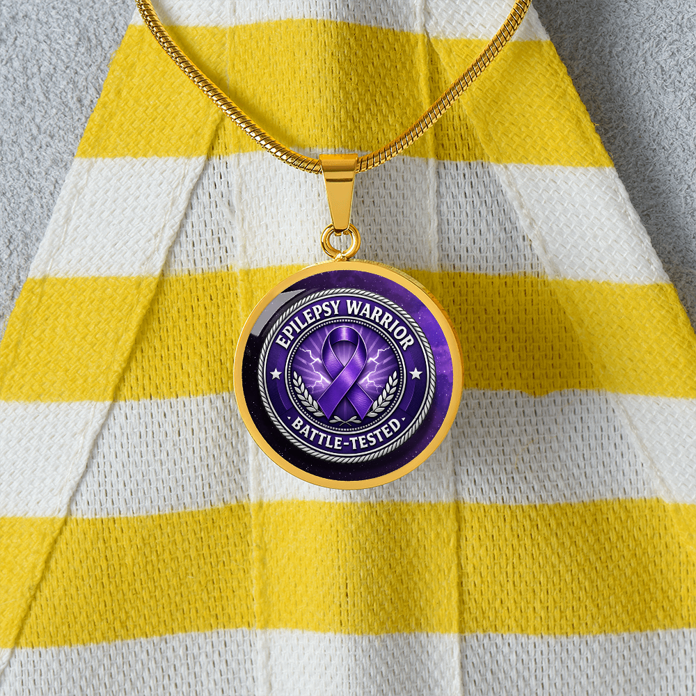Epilepsy Warrior Round Pendant Necklace