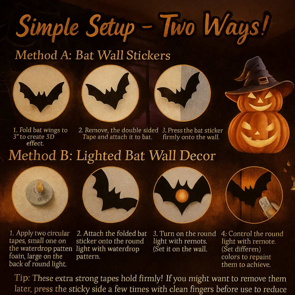 LED SpookyGlow Bat Decor for Halloween