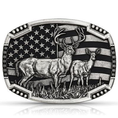 Montana Silversmiths Whitetail Deer Buckle - A Statement Piece - Korvel